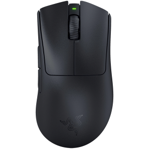 Безжична геймърска мишка RAZER DeathAdder V3 Pro - Black (RZ01-04630100-R3G1), Wireless, True 30000 DPI, USB Type C, Black