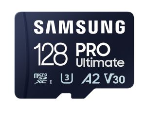 MicroSDXC памет 128GB SAMSUNG PRO Ultimate microSD (2023), UHS-I U3, V30, A2 + SD адаптер