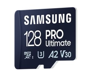 MicroSDXC памет 128GB SAMSUNG PRO Ultimate microSD (2023), UHS-I U3, V30, A2 + SD адаптер