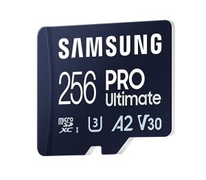 MicroSDXC памет 256GB SAMSUNG PRO Ultimate microSD (2023), UHS-I U3, V30, A2 + SD адаптер