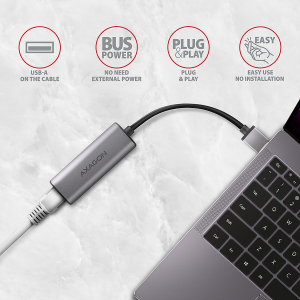 Адаптер AXAGON ADE-25R , USB - Ethernet adapter, SuperSpeed USB-A 2.5 gigabit ethernet, USB-A 3.2 Gen 1 2.5 Gigabit Ethernet 10/100/1000/2500 Mbit adapter with automatic installation.