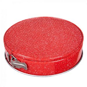 Форма за торта с падащо дъно ROSBERG Premium RP51223RB24, 24 см, Мраморно незалепващо покритие, Червен