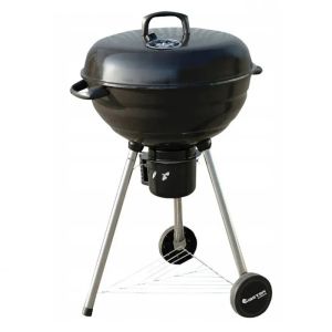 Барбекю на дървени въглища MASTER GRILL MG910, 46 см, Емайлирана стомана, Пепелник, 2 Колела, Черен/инокс