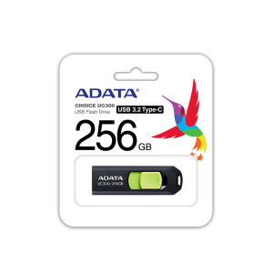 USB памет 256GB ADATA UC300, USB Type-C USB 3.2 Gen1, Black/Green - ACHO-UC300-256G-RBK/GN