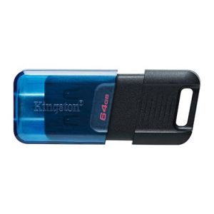 USB памет 64GB KINGSTON DataTraveler 80 M, USB Type-C, Black/Blue - DT80M/64GB