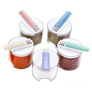 Комплект кутии за подправки KOSOVA 430KSV2701, 5 бр, Акрил, Практичен дизайн, Прозрачен