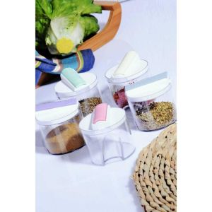 Комплект кутии за подправки KOSOVA 430KSV2701, 5 бр, Акрил, Практичен дизайн, Прозрачен