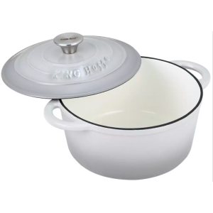 Чугунена тенджера KINGHOFF KH 1520, 2.4 литра, 21 см, Емайлирана, Индукция, Сив