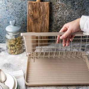 Сушилник за съдове KINGHOFF KH 1838, Поставки за прибори, Бежов