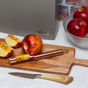 Уред за премахване сърцевината на плодове KINGHOFF KH 1803, Неръждаема стомана, Меден цвят