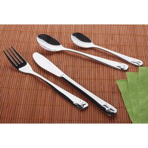 Комплект прибори за деца с животни KINGHOFF KH 3586, 4 части, Гланц, Неръждаема стомана