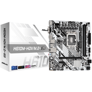 Дънна платка ASROCK H610M-HDV/M.2+ D5 (Intel 1700, 2 x DDR5, 1 x Ultra M.2, VGA, HDMI, DP) Micro ATX