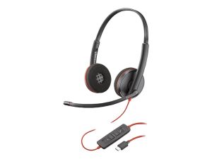 Слушалки HP Poly Blackwire 3220 (8X228A6) Stereo USB-C Headset +USB-C/A Adapter