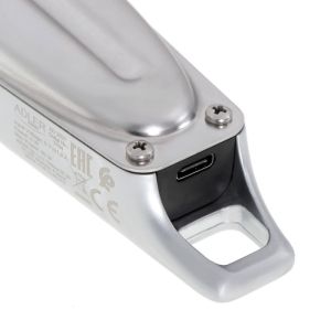 Професионална машинка за подстригване ADLER AD 2831, 100W, Батерия 2200 mAh, 6 приставки, USB, LCD дисплей, Сребрист