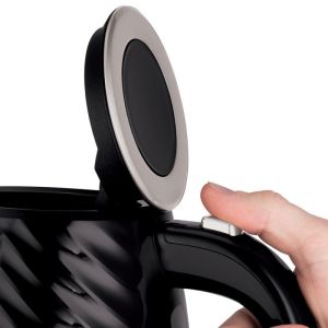 Електрическа кана RUSSELL HOBBS 26380-70, 2400 W, 1.7 л, Бързо завиране, 3D Дизайн, Чучур без подливане, Черен