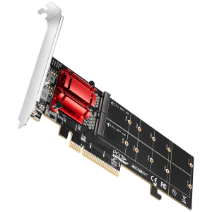 Контролер AXAGON PCEM2-ND,  PCIE 2X NVME M.2 CONTROLLERPCI-Express x8 internal controller for connecting two NVMe M.2 SSD disks to a computer. Supports main boards without PCIe Bifurcation.