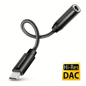 Адаптер AXAGON ADA-HC, USB-C - 3.5mm (F) connector, Hi-Res DAC, Audio Adapter 32bit 384kHz