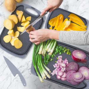 Дъска за рязане VOLTZ V51635BM, Двустранна, 31x20 см, Графитеносив