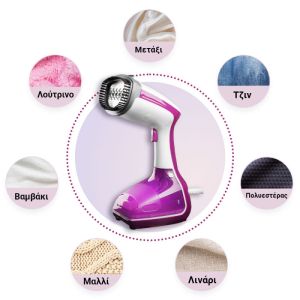 Уред за гладене с пара Oliver VOLTZ OV51051A, 1000W, 280мл, 10г/мин, Бял/розов