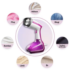 Уред за гладене с пара Oliver VOLTZ OV51051A, 1000W, 280мл, 10г/мин, Бял/розов