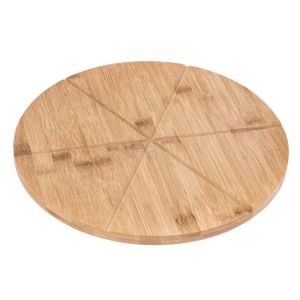 Дъска за рязане на пица KINGHOFF KH 1565, 35 см, 6 парчета, Бамбук