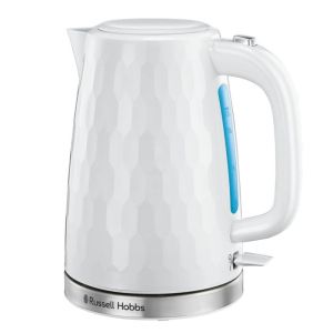 Електрическа кана RUSSELL HOBBS Honeycomb 26050-70, 3000 W, 1.7 л, Стомана, Чучур без подливане, Бял