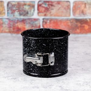 Форма за торта с падащо дъно KINGHOFF KH 1789, 14 см, Разтягащи се стени, Мраморно покритие, Стомана, Черен