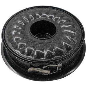 Форма за блат и кекс KINGHOFF KH 1780, 28 см, Падащо дъно, Стомана, Черен