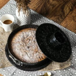 Форма за блат и кекс KINGHOFF KH 1779, 26 см, Падащо дъно, Стомана, Черен