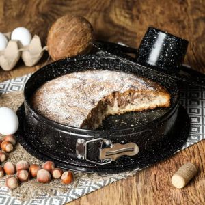 Форма за блат и кекс KINGHOFF KH 1779, 26 см, Падащо дъно, Стомана, Черен