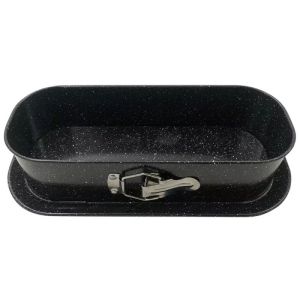 Форма за печене с падащо дъно KINGHOFF KH 1785, 34.5x15.5 см, Мраморно покритие, Черен