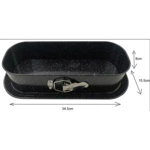 Форма за печене с падащо дъно KINGHOFF KH 1785, 34.5x15.5 см, Мраморно покритие, Черен