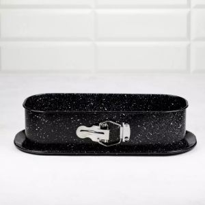 Форма за печене с падащо дъно KINGHOFF KH 1785, 34.5x15.5 см, Мраморно покритие, Черен