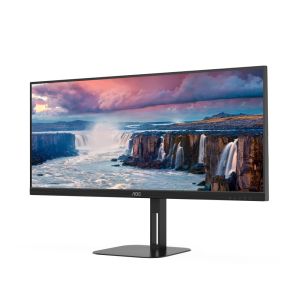 Монитор AOC U34V5C/BK, 34" VA, UWQHD (3440x1440) 100Hz, 21:9, 4ms, 300cd/m2, 4000:1, Adaptive Sync, Speaker 2x5W, HDMI, DP, USB-C, USB hub, Black