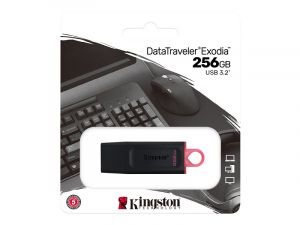 USB памет 256GB KINGSTON DataTraveler Exodia, USB 3.2 Gen 1, Black/Pink - DTX/256GB