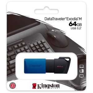 USB памет 64GB KINGSTON DataTraveler Exodia M, USB 3.2 Gen 1, Blue - DTXM/64GB