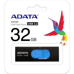 USB памет 32GB ADATA UV320, USB 3.2 Gen1, Black/Blue - AUV320-32G-RBKBL