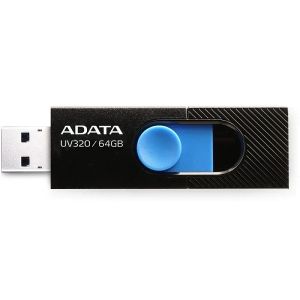 USB памет 64GB ADATA UV320, USB 3.2 Gen1, Black/Blue - AUV320-64G-RBKBL
