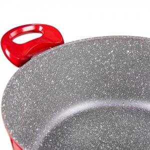 Тенджера VOLTZ RP54418A24, 24 см, 4 литра, Мраморно покритие, Индукция, Червен емайл