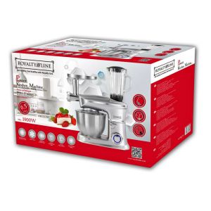 Кухненски робот 3в1 ROYALTY LINE RL-PKM1900.7BG, 1900W, 6.5 литра, Блендер, Миксер, Месомелачка, Сребрист
