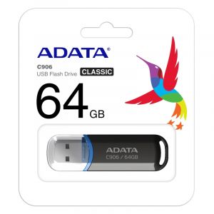 USB памет 64GB ADATA C906, USB 2.0, Black - AC906-64G-RBK