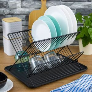 Сушилник за съдове KINGHOFF KH 1356, 43 x 32 x 25.5 см, Черен