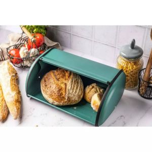 Кутия за хляб KINGHOFF KH 1755, 36 см, Лека и здрава конструкция, Стомана, Тюркоаз