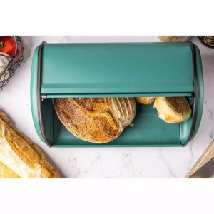 Кутия за хляб KINGHOFF KH 1755, 36 см, Лека и здрава конструкция, Стомана, Тюркоаз