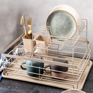 Сушилник за съдове на 2 нива KINGHOFF KH 1839, Поставка за прибори, Бежов