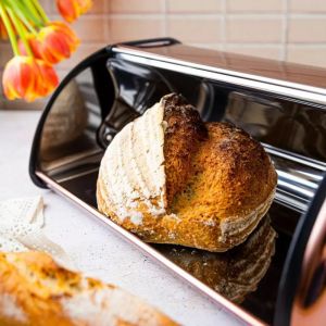 Кутия за хляб KINGHOFF KH 1840, 36 см, Лека и здрава конструкция, Метал, Розово злато