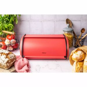 Кутия за хляб KINGHOFF KH 1753, 36 см, Лека и здрава конструкция, Стомана, Червен