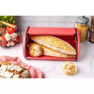 Кутия за хляб KINGHOFF KH 1753, 36 см, Лека и здрава конструкция, Стомана, Червен