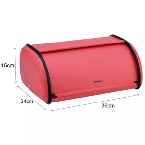 Кутия за хляб KINGHOFF KH 1753, 36 см, Лека и здрава конструкция, Стомана, Червен