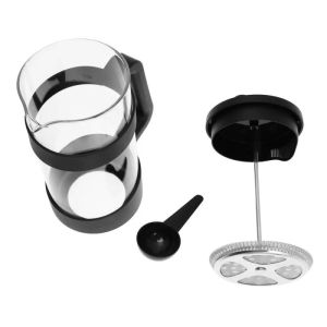 Френска преса за кафе KINGHOFF KH 1399, 1 л, Стъклена купа, Черен